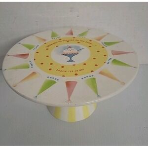 Dayspring 10 3/4"x5 3/4" Ceramic White Cake Stand Birthday Psalm Lord's Blessing